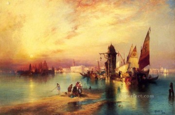 ボート Painting - ヴェネツィアのボート トーマス・モラン